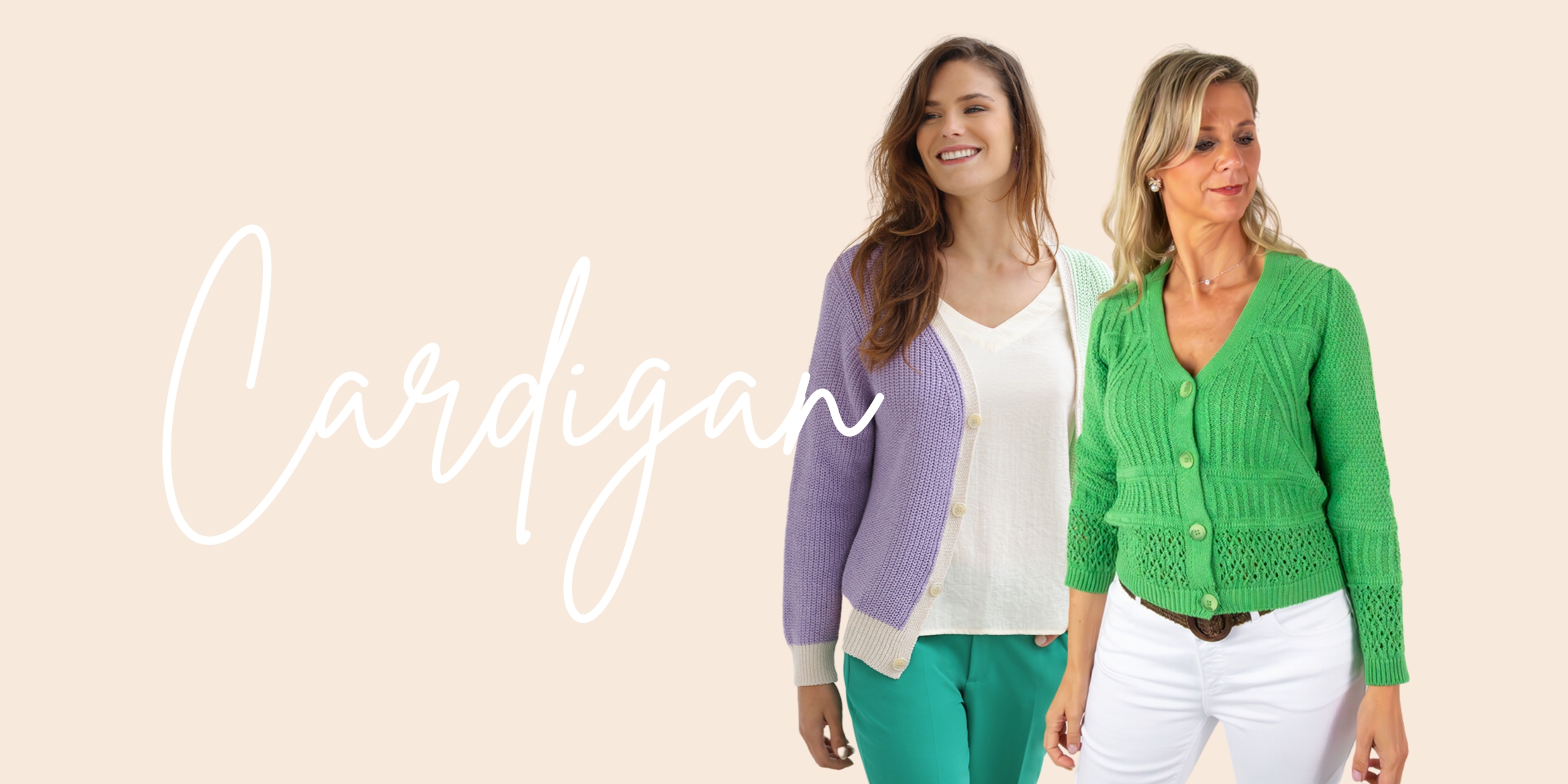 Model met Warme en Trendy Cardigan - Verken onze cardigancategorie.